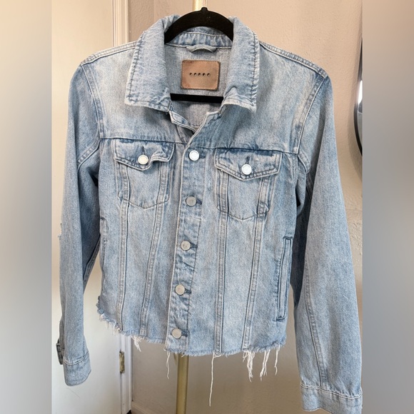 Blank NYC Jackets & Blazers - Blank NYC Light Blue Distressed Denim Jacket - Size Large
